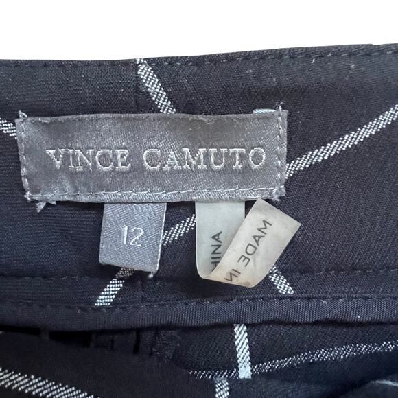 Vince Camuto Black White Squares Dress Pants Straight sz 12 Checkered Windowpane - Picture 2 of 11